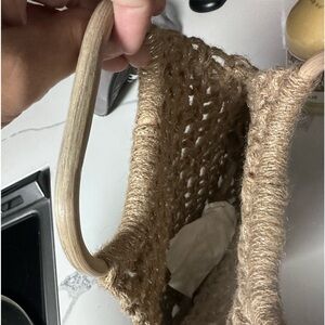 Cute woven purse with bamboo handles